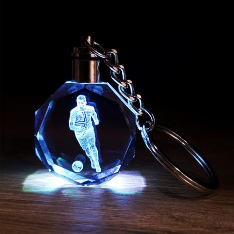 Light-Up Keychain with Soccer Design Light-Up Keychain with Soccer Design