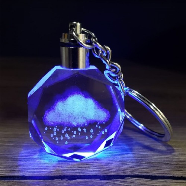 Rain Cloud Design Color-Changing Keychain