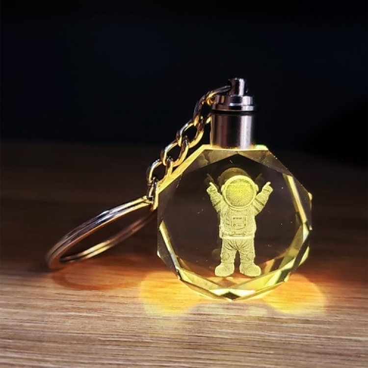 Crystal Color-Changing Astronaut Keychain