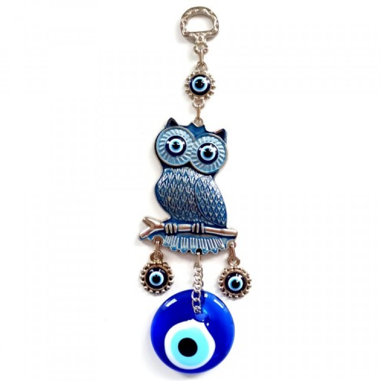 Nazar Boncuklu Baykuş Lacivert Mini Duvar Süsü Nazar Boncuklu Baykuş Lacivert Mini Duvar Süsü