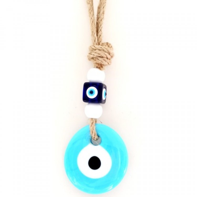 Baby Blue Mini Evil Eye Bead Wall Decoration