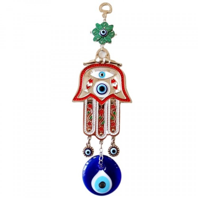 Nazar Boncuklu Gümüş Kaplamalı El Boyaması Tekli Fatma Ananın Bereket Eli Duvar Süsü Nazar Boncuklu Gümüş Kaplamalı El Boyaması Tekli Fatma Ananın Bereket Eli Duvar Süsü