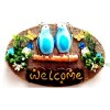 Blue Bird Flowered Welcome Door Decoration