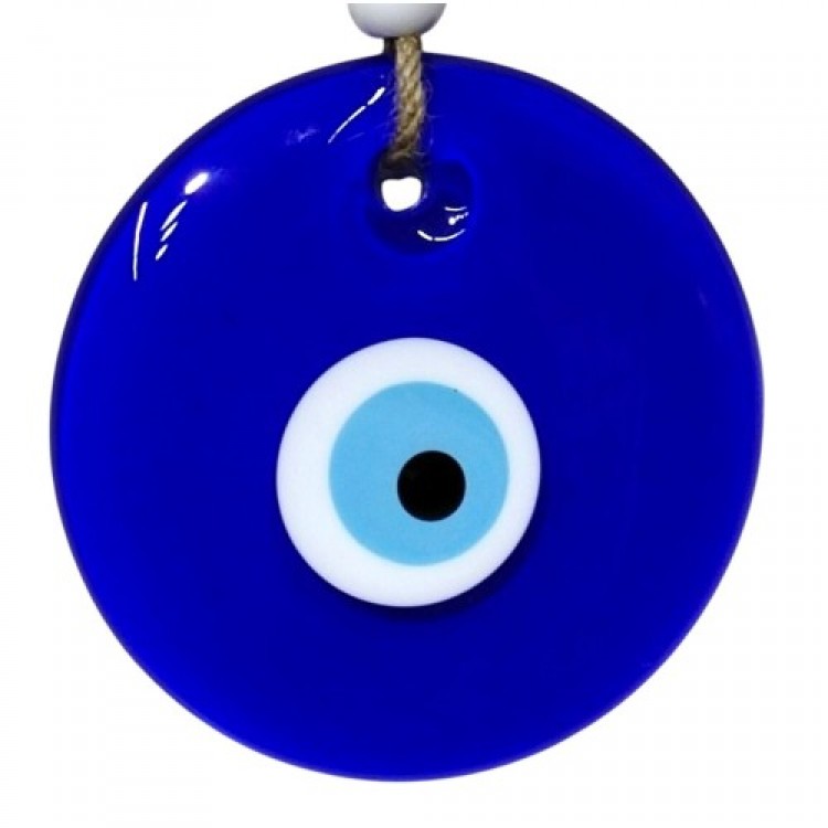 Blue Glass Evil Eye Bead Classic 13 Centimeter Diameter Evil Eye Wall Decoration