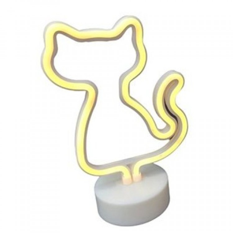Neon Cat Lamp with Battery + USB Pink Light Neon Cat Lamp with Battery + USB Pink Light