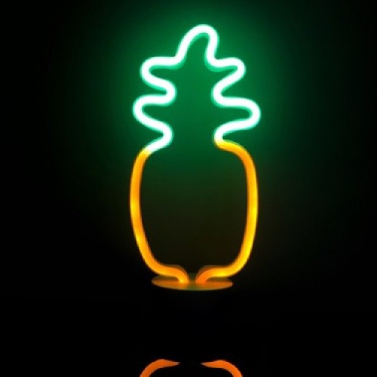 Neon Pineapple Table Night Light with Battery + USB Neon Pineapple Table Night Light with Battery + USB