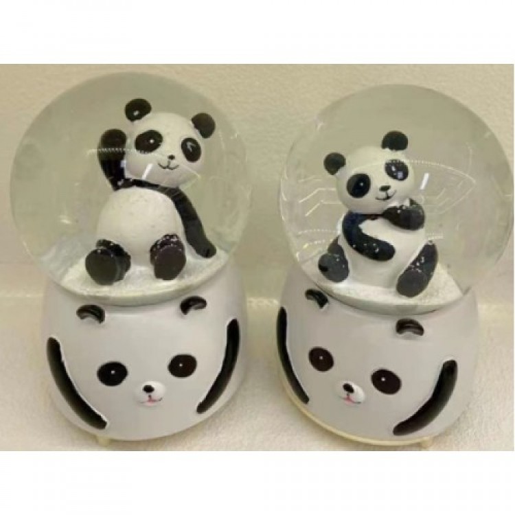 Black and White Panda Snow Globe, Large Size Black and White Panda Snow Globe, Large Size