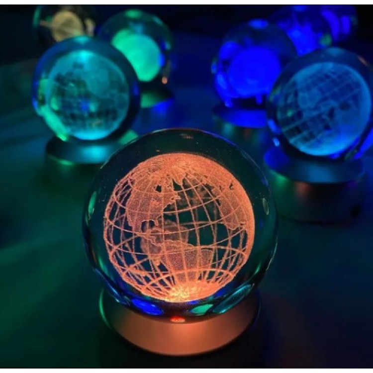 World Plastic-Bottomed Illuminated Glass Globe World Plastic-Bottomed Illuminated Glass Globe