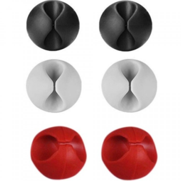 Sticky Cable Organizer Pack of 6 (2 White-2 Red-2 Black) Sticky Cable Organizer Pack of 6 (2 White-2 Red-2 Black)