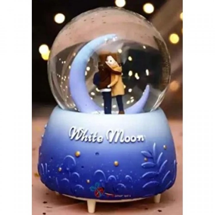 White Moon Snow Globe Medium Size
