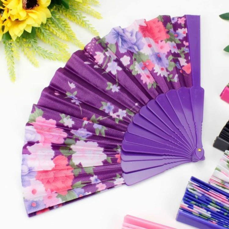 Plastic Fabric Fan 12-Piece Assorted
