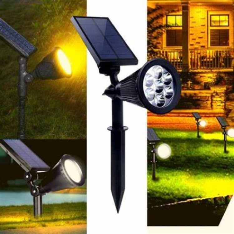 Solar 7W Pole-Mounted Garden Light Fixture Daylight