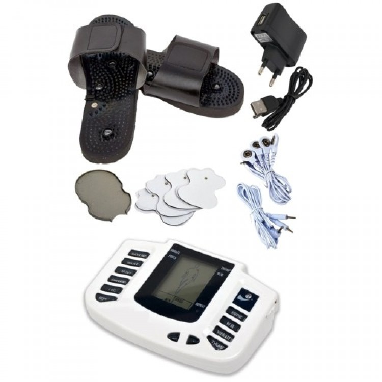 TENS Device Massage Tool with Slippers Adapter 8-Pad TENS Device