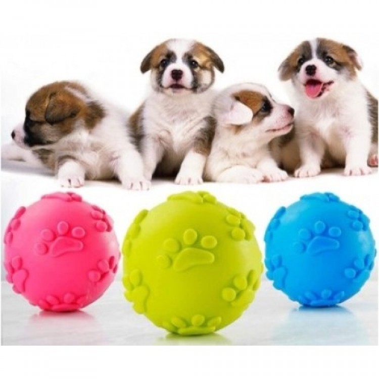 Dog Bite Ball with Paw Print Design