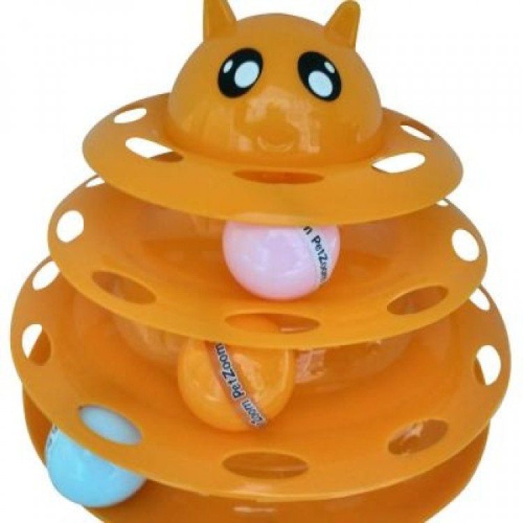 Petzoom Cat-Themed 3-Tier Cat Toy