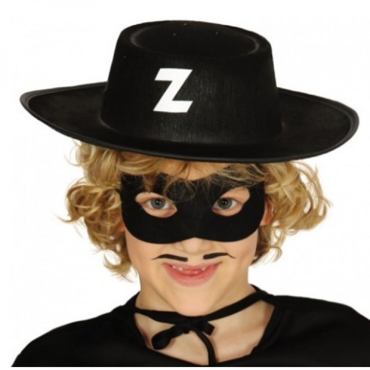 Z-Logo Zorro Hat and Zorro Mask, Children's Size