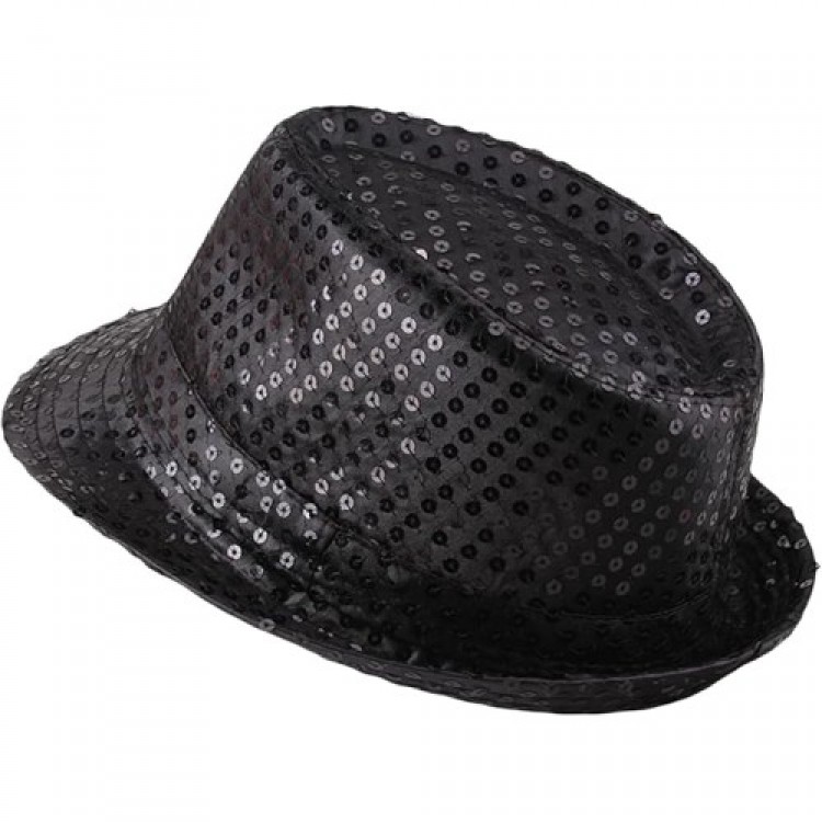 Children's Size Black Sequin Hat Performance Hat Michael Jackson Hat Size 54 Children's Size Black Sequin Hat Performance Hat Michael Jackson Hat Size 54