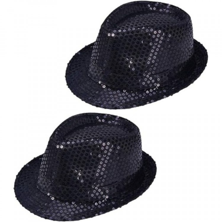 Children's Size Black Sequin Hat Performance Hat Michael Jackson Hat Size 54