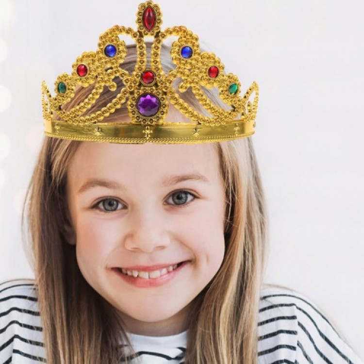 Gold Color Plastic Princess Crown Queen Crown 60 cm Gold Color Plastic Princess Crown Queen Crown 60 cm