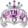 Silver Crown with Pink Birthday Princess Writing Children's Party Crown 11X12 cm