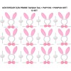 Pink Bunny Costume Set – Crown, Bow Tie, Pom-Pom (12-Piece Pack)