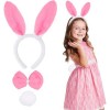 Pink Bunny Costume Set – Crown, Bow Tie, Pom-Pom (12-Piece Pack)