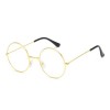 Round Glasses John Lennon Style Hippie Image Gold Framed Transparent Glasses