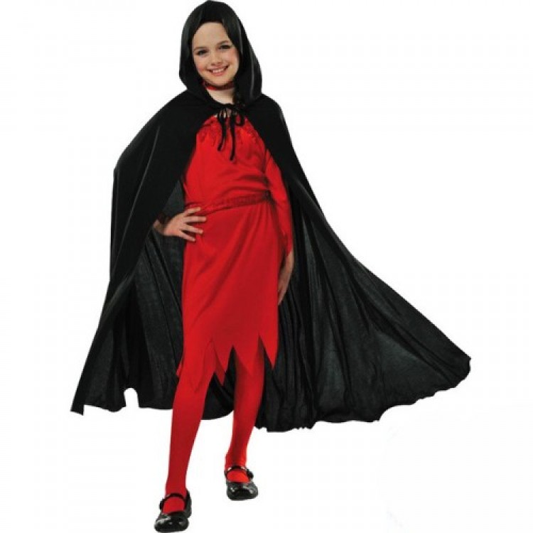 Black Hooded Cape - Hooded Cape 90 cm Black Hooded Cape - Hooded Cape 90 cm