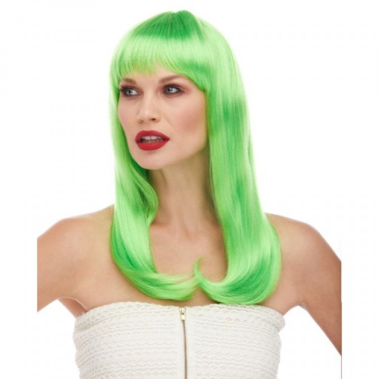 Green Long Straight Party Wig Green Long Straight Party Wig