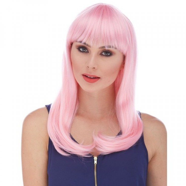 Soft Pink Long Straight Party Wig Soft Pink Long Straight Party Wig