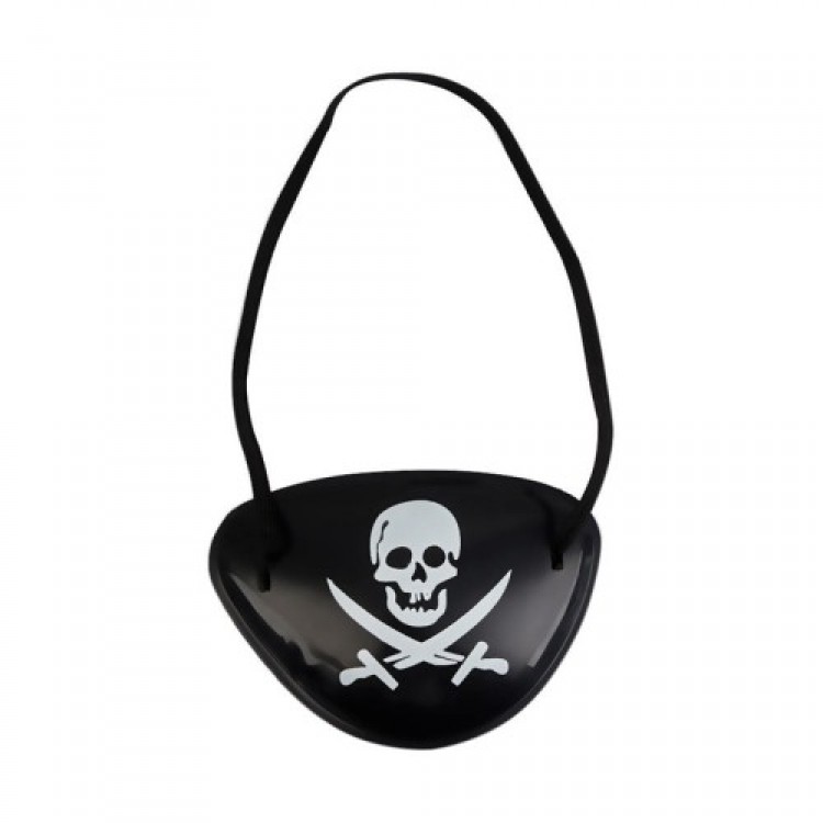 Black Color Dry Skull Printed Plastic Pirate Eye Mask Pirate Eye Patch