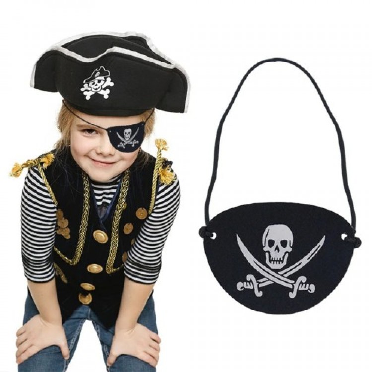 Imported Vinyl Leather Pirate Eye Patch - Elastic & Soft