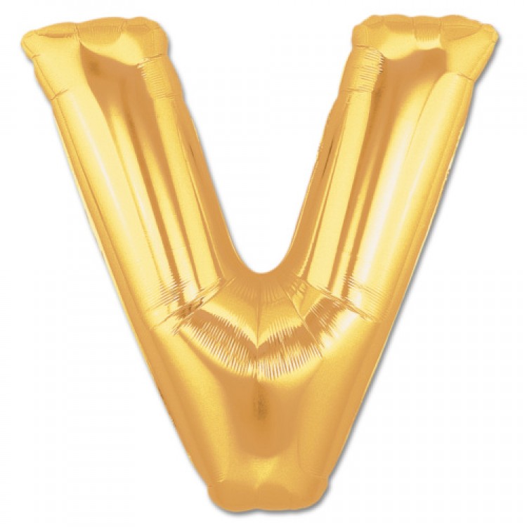 V Letter Foil Balloon Gold Color 40 inches V Letter Foil Balloon Gold Color 40 inches