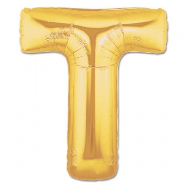 T Letter Foil Balloon Gold Color 40 inches T Letter Foil Balloon Gold Color 40 inches
