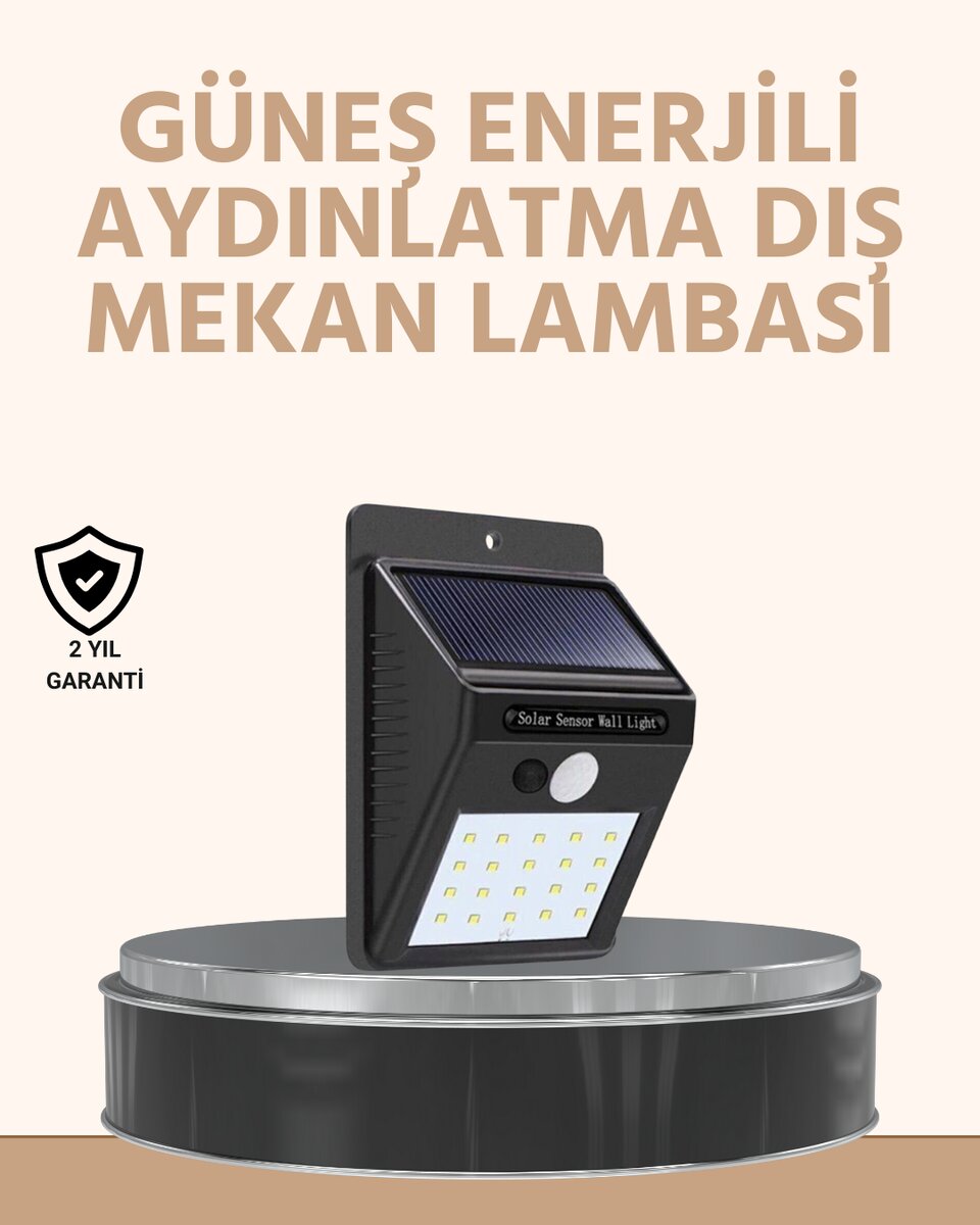 Enerji Tasarruflu ve Otomatik Sensörlü LED Güneş Işığı – Dış Mekan Uyumlu
