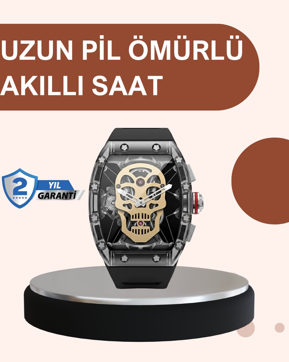 Uzun Pil Ömürlü Akıllı Saat Günlük ve Spor Kullanım