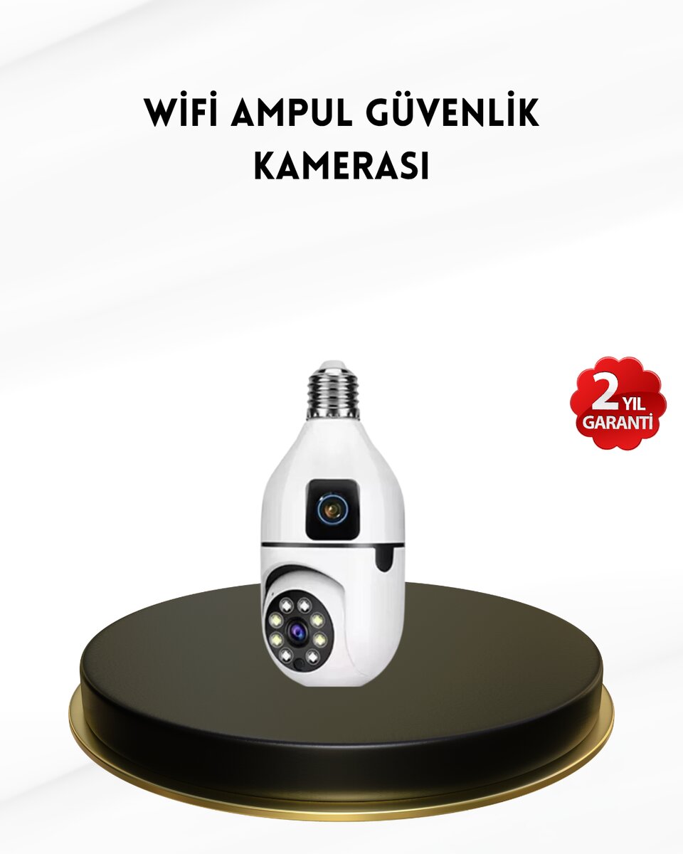 1080P WiFi Ampul Kamera Uzaktan Erişimli Hareket Sensörlü Gece Görüşlü